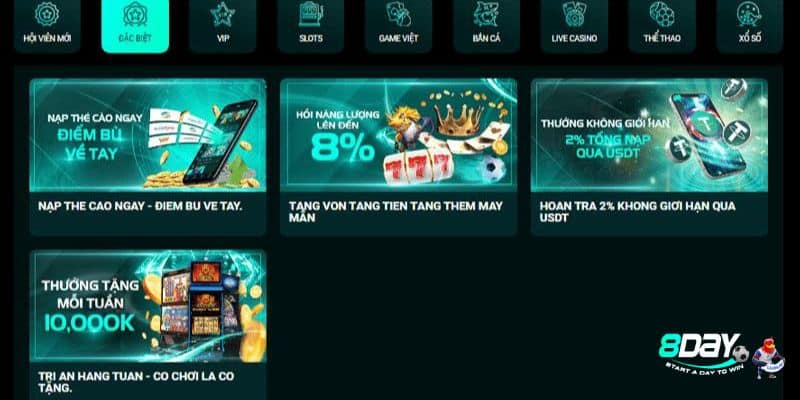 Khuyến mãi hấp dẫn khi tham gia Casino trực tuyến 8 day